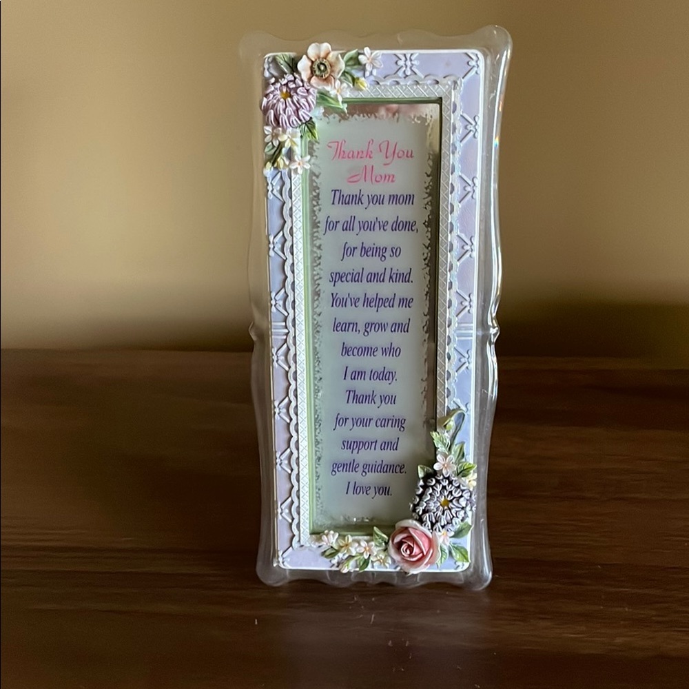 Floral Thank You Mom Plaque
